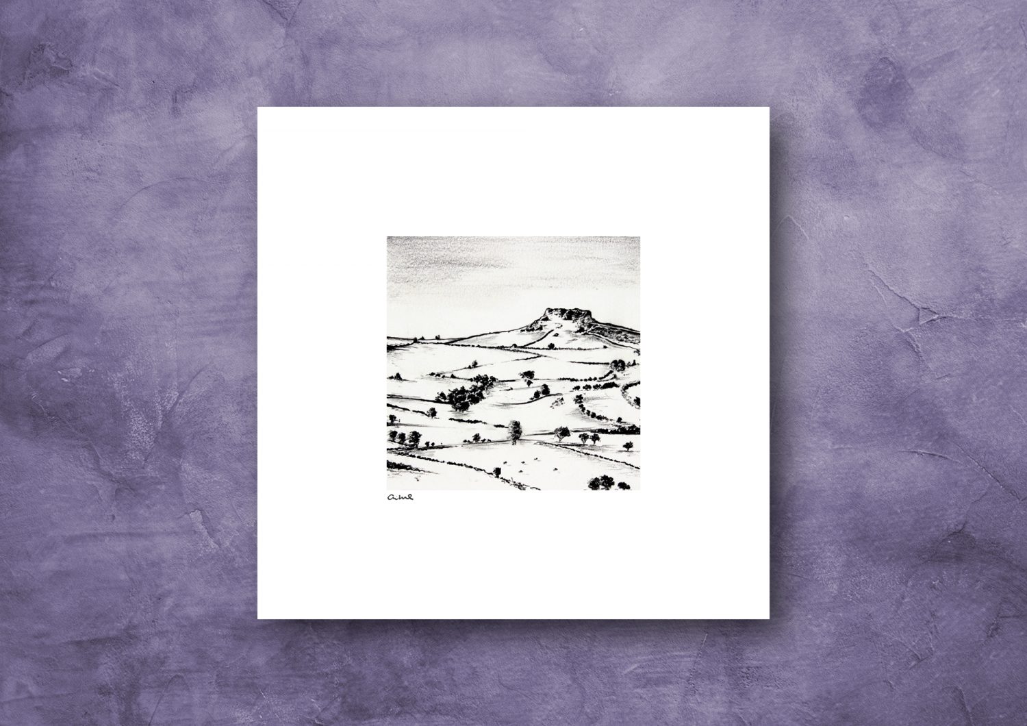 Almscliffe Crag in North Yorkshire signed print