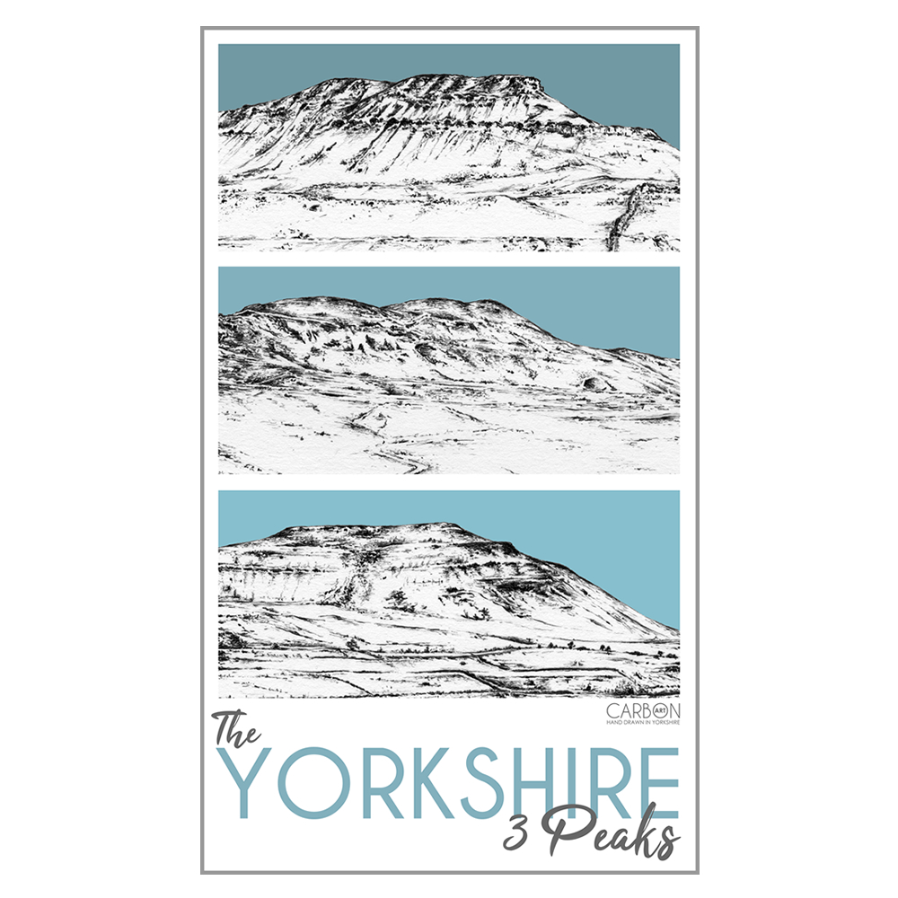 Yorkshire 3 Peaks Tea Towel