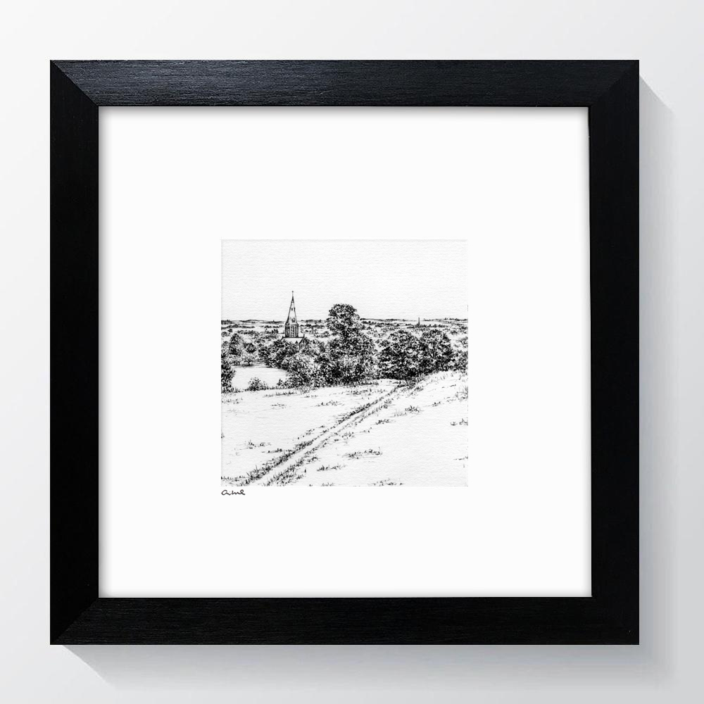 Horsforth Hunger Hills Yorkshire Art Print - Framed