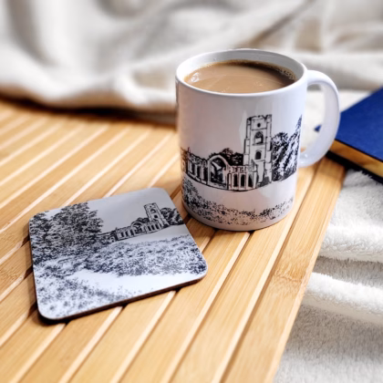 Fountain's Abbey Yorkshire Mug & Coaster Gift Set