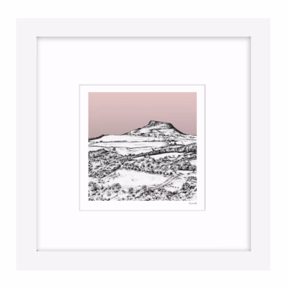 Limited Edition Roseberry Topping - Framed White